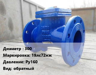 Клапан стальной 300 19лс72нж Ру160 обратный, шт цена от 3984750 Тг / шт, где купить, условия доставки в Актау и Мангистауской области